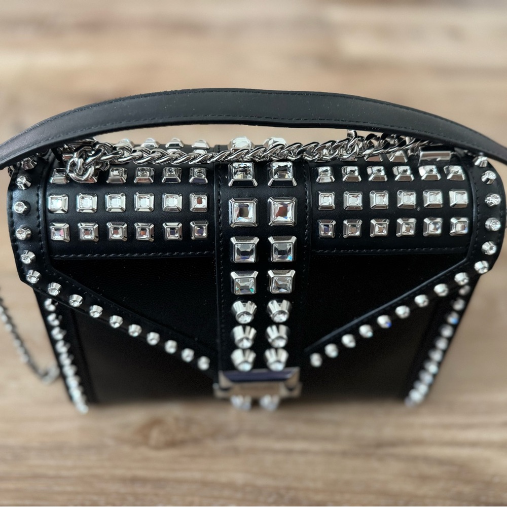 Michael Kors Black Crossbody with Silver Accents